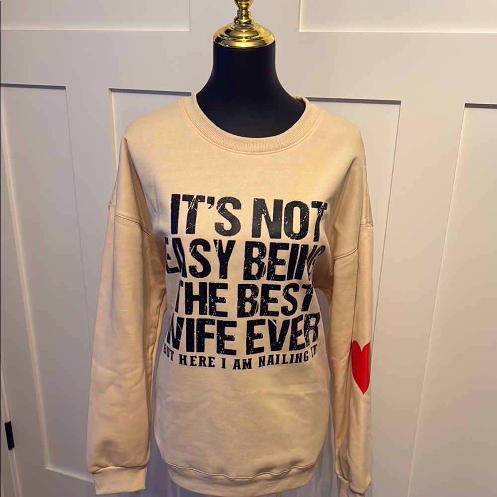Women's Beige Graphic Sweatshirt